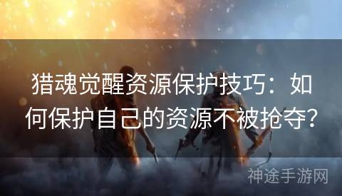 猎魂觉醒资源保护技巧：如何保护自己的资源不被抢夺？