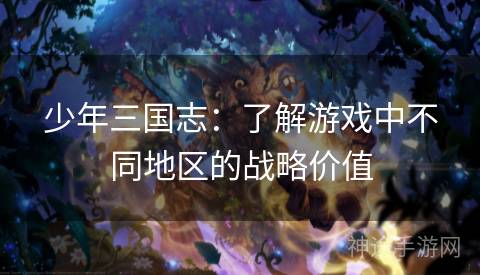 少年三国志：了解游戏中不同地区的战略价值