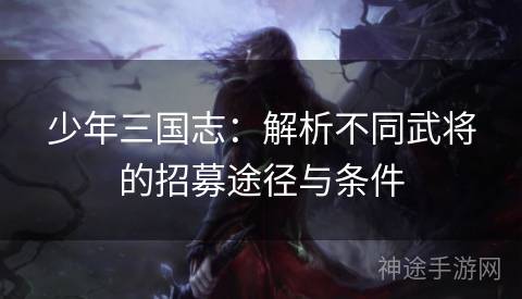 少年三国志：解析不同武将的招募途径与条件