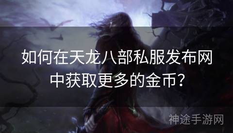 如何在天龙八部私服发布网中获取更多的金币？