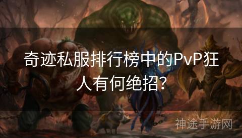 奇迹私服排行榜中的PvP狂人有何绝招？