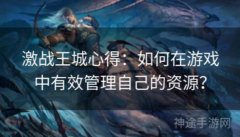 激战王城心得：如何在游戏中有效管理自己的资源？