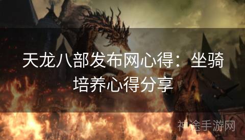 天龙八部发布网心得：坐骑培养心得分享