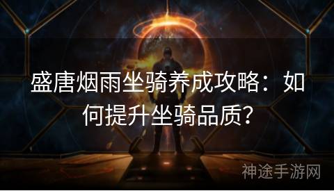 盛唐烟雨坐骑养成攻略：如何提升坐骑品质？