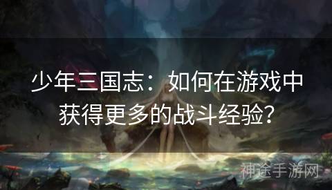 少年三国志：如何在游戏中获得更多的战斗经验？