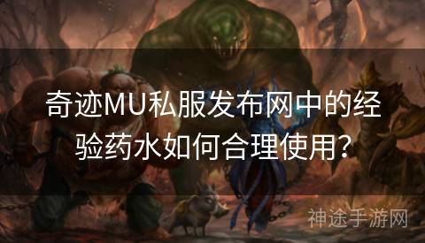 奇迹MU私服发布网中的经验药水如何合理使用？