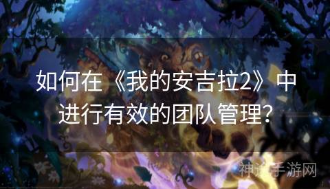 如何在《我的安吉拉2》中进行有效的团队管理？