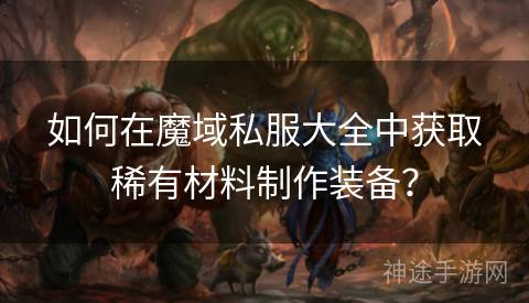 如何在魔域私服大全中获取稀有材料制作装备？