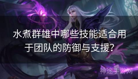 水煮群雄中哪些技能适合用于团队的防御与支援？