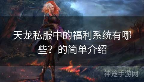 天龙私服中的福利系统有哪些？的简单介绍