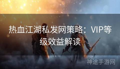 热血江湖私发网策略：VIP等级效益解读