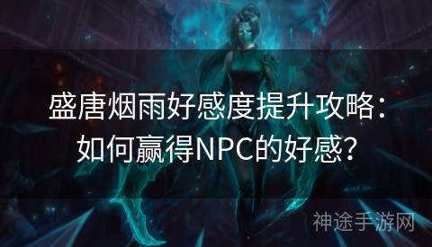 盛唐烟雨好感度提升攻略：如何赢得NPC的好感？