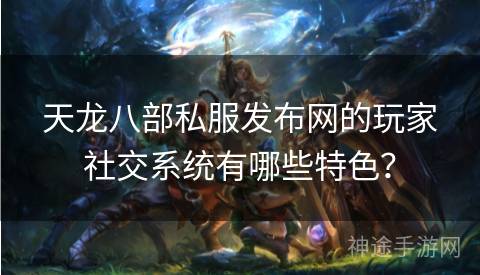 天龙八部私服发布网的玩家社交系统有哪些特色？