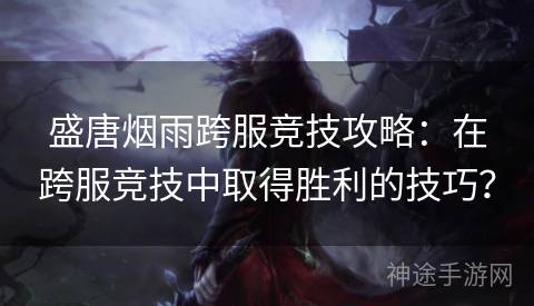 盛唐烟雨跨服竞技攻略：在跨服竞技中取得胜利的技巧？